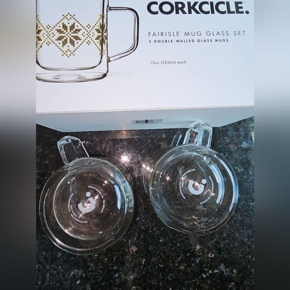 Corkcicle Fairisle Glass Mug, Set of 2 - Picture 5 of 7